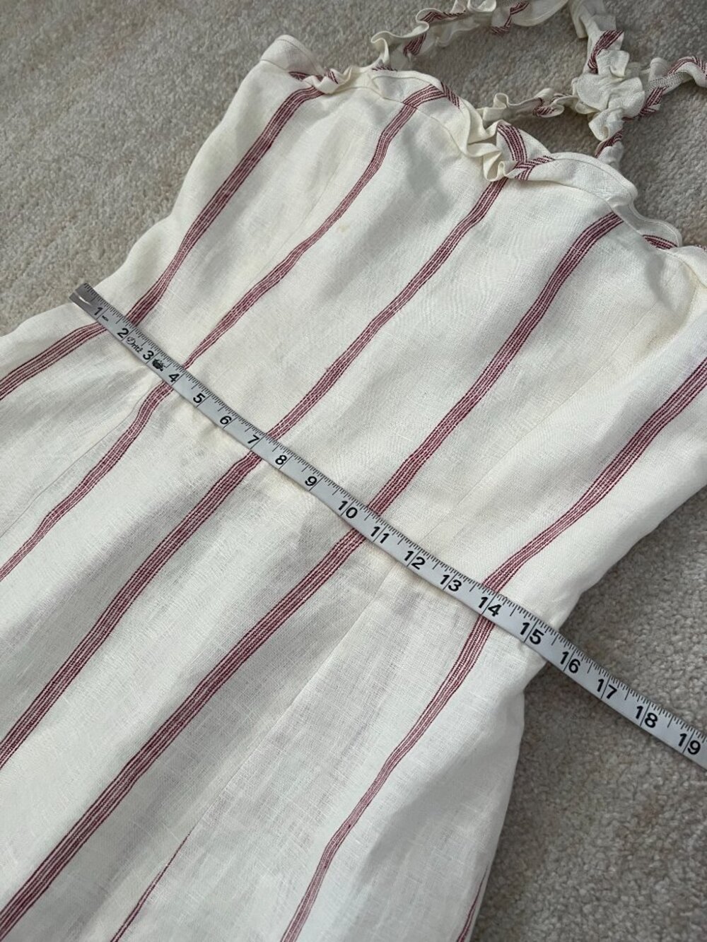 Reformation Lavender Linen Striped Midi Dress 12 - Picture 7 of 13